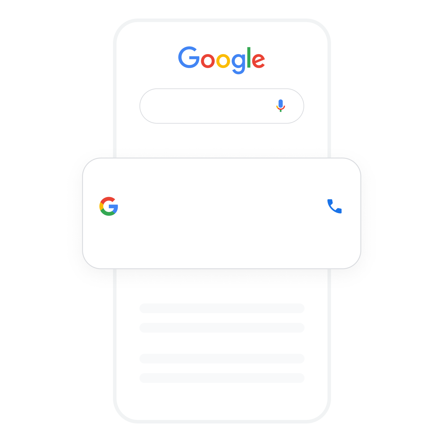 Объявление в поиске Google на телефоне